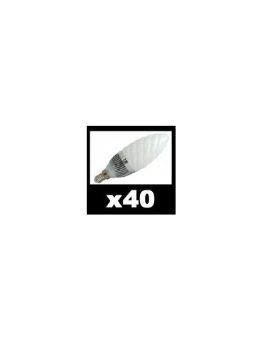 40 x Ampoule LED 3  WATT TORSADEE E14 6400°K BLISTER  250 LUMENS 