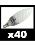 40 x Ampoule LED 3  WATT TORSADEE E14 6400°K BLISTER  250 LUMENS 