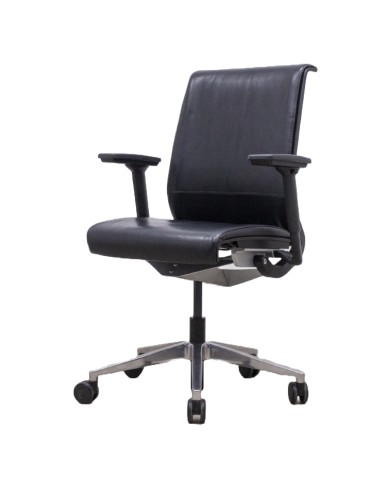 Fauteuil en cuir noir - 2Mmobilier, gers