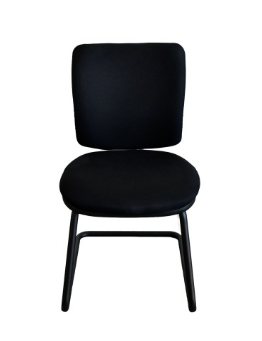 Chaise visiteur en tissus noir - 2Mmobilier
