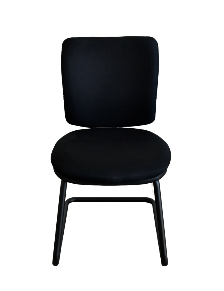 Chaise visiteur en tissus noir - 2Mmobilier