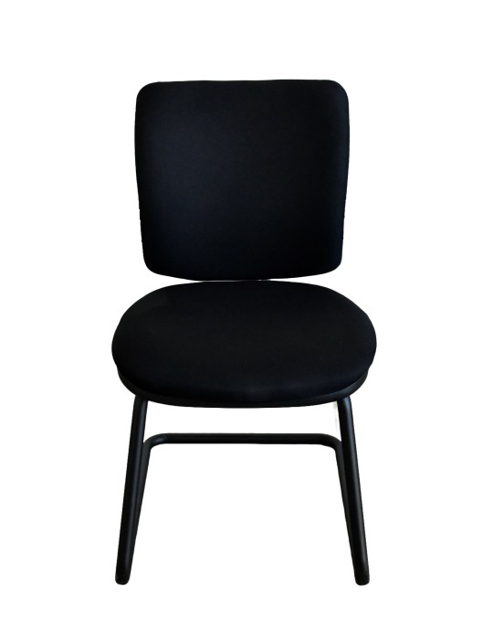 Chaise visiteur en tissus noir - 2Mmobilier