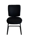 Chaise visiteur en tissus noir - 2Mmobilier
