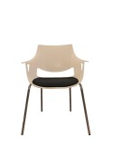 Chaise visiteur - Fano - Dossier polypro Blanche /  Assise tissus Anthracite