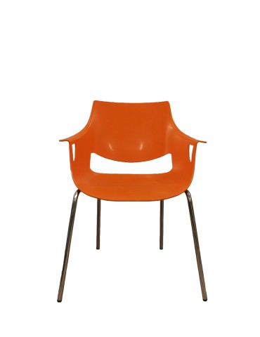 Chaise visiteur - Fano - Dossier polypro Orange /  Assise  polypro Orange