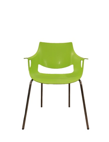Chaise visiteur - Fano - Dossier polypro Vert /  Assise  polypro Vert