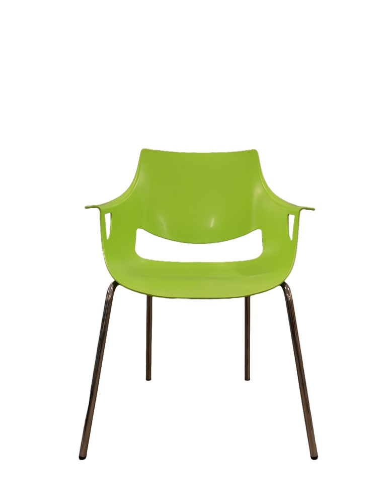 Chaise visiteur - Fano - Dossier polypro Vert /  Assise  polypro Vert