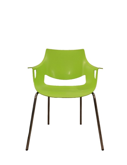 Chaise visiteur - Fano - Dossier polypro Vert /  Assise  polypro Vert