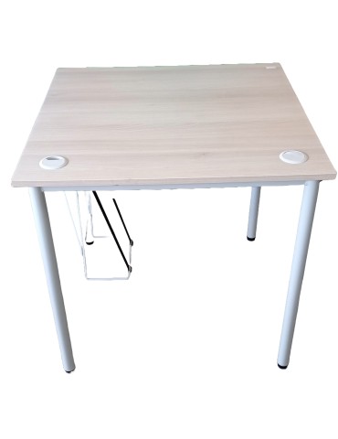 Bureau droit - Acacia clair / Gris - L 80 x P 80 cm 2