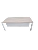 Bureau droit - Neuf - Chêne grisé Clair / Blanc - voile de fond - L 160 x P 80 cm