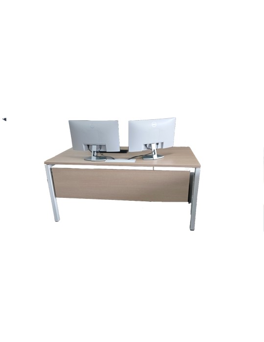 Bureau droit - Neuf - Chêne ambré / Blanc - voile de fond - L 160 x P 80 cm