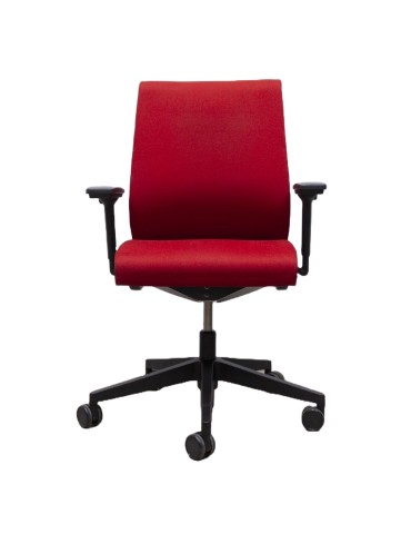 Fauteuil de travail - Think V1  - Dossier tissus rouge foncé /  Assise tissus rouge foncé