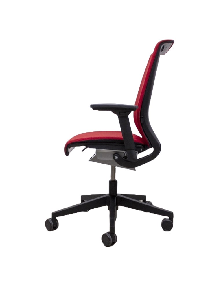 Fauteuil de travail - Think V1  - Dossier tissus rouge foncé /  Assise tissus rouge foncé