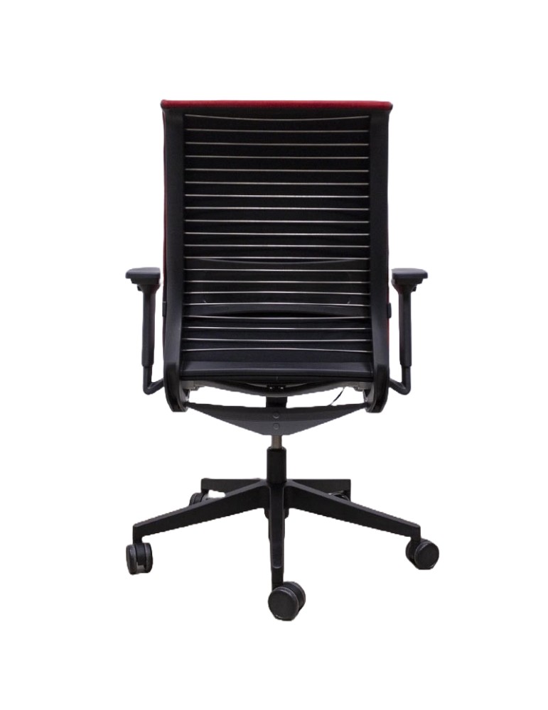 Fauteuil de travail - Think V1  - Dossier tissus rouge foncé /  Assise tissus rouge foncé