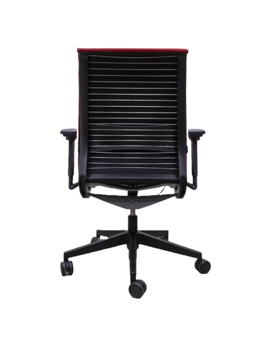 Fauteuil de travail - Think V1  - Dossier tissus rouge foncé /  Assise tissus rouge foncé