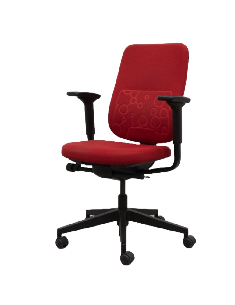 Fauteuil de travail - Reply  - Dossier tissus rouge foncé /  Assise tissus rouge foncé