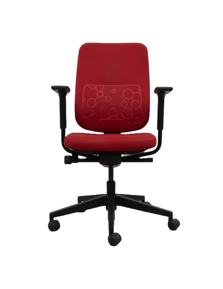 Fauteuil de travail - Reply  - Dossier tissus rouge foncé /  Assise tissus rouge foncé