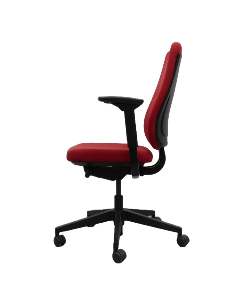 Fauteuil de travail - Reply  - Dossier tissus rouge foncé /  Assise tissus rouge foncé