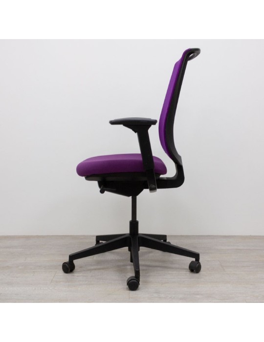 Fauteuil de travail - Reply Air - Dossier tissus Violet  /  Assise tissus Violet