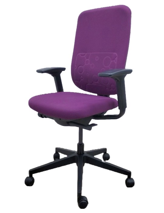 Fauteuil de travail - Reply Air - Dossier tissus Violet  /  Assise tissus Violet