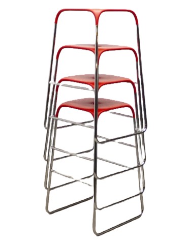 Tabouret haut rouge - 2Mmobilier