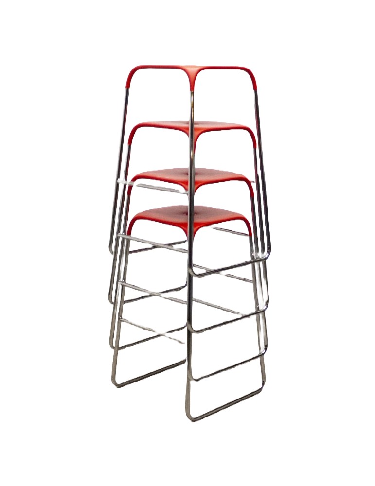 Tabouret haut rouge - 2Mmobilier