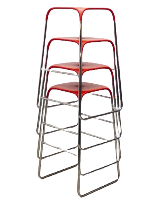 Tabouret haut rouge - 2Mmobilier