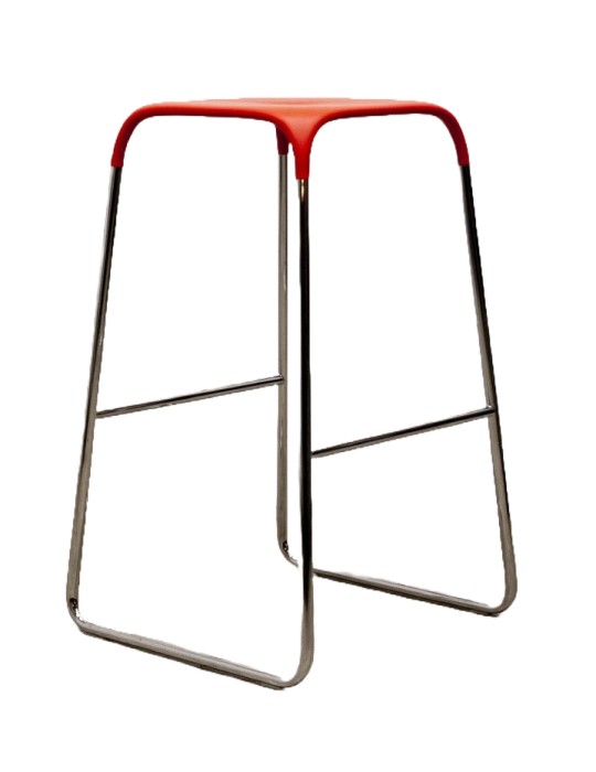Tabouret haut rouge - 2Mmobilier