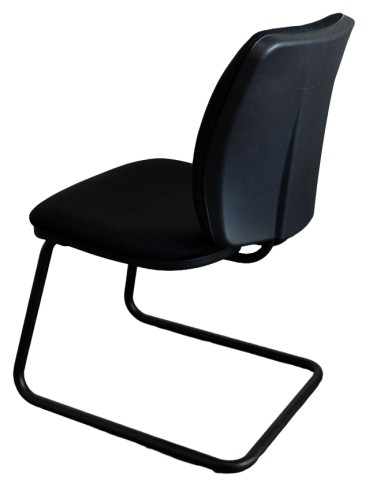 Chaise visiteur en tissus noir - 2Mmobilier 2