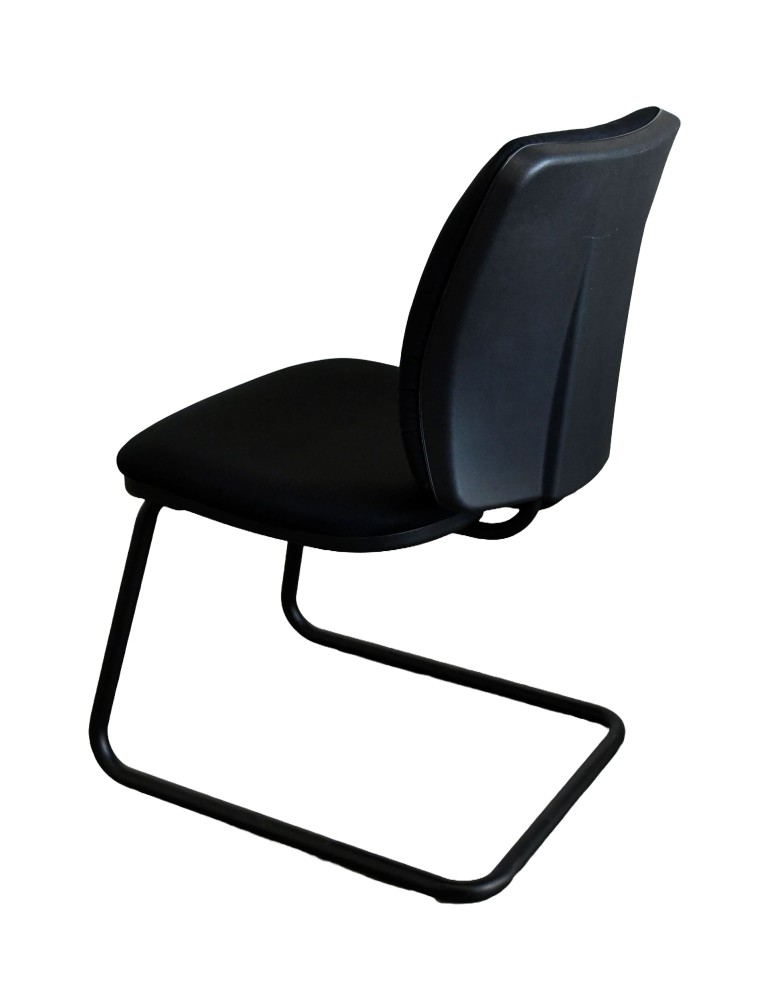 Chaise visiteur en tissus noir - 2Mmobilier