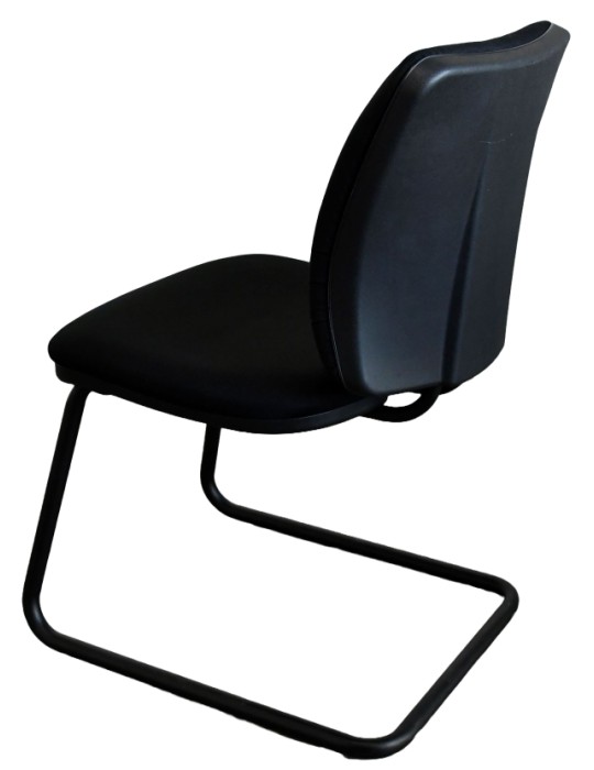 Chaise visiteur en tissus noir - 2Mmobilier