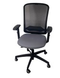 Fauteuil de travail Neuf - "Takk black"- Dossier résille Noir / Assise tissus Gris