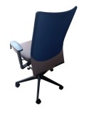 Fauteuil de travail Eurosit Ligne S - Dossier résille Bleu / Assise tissus gris clair