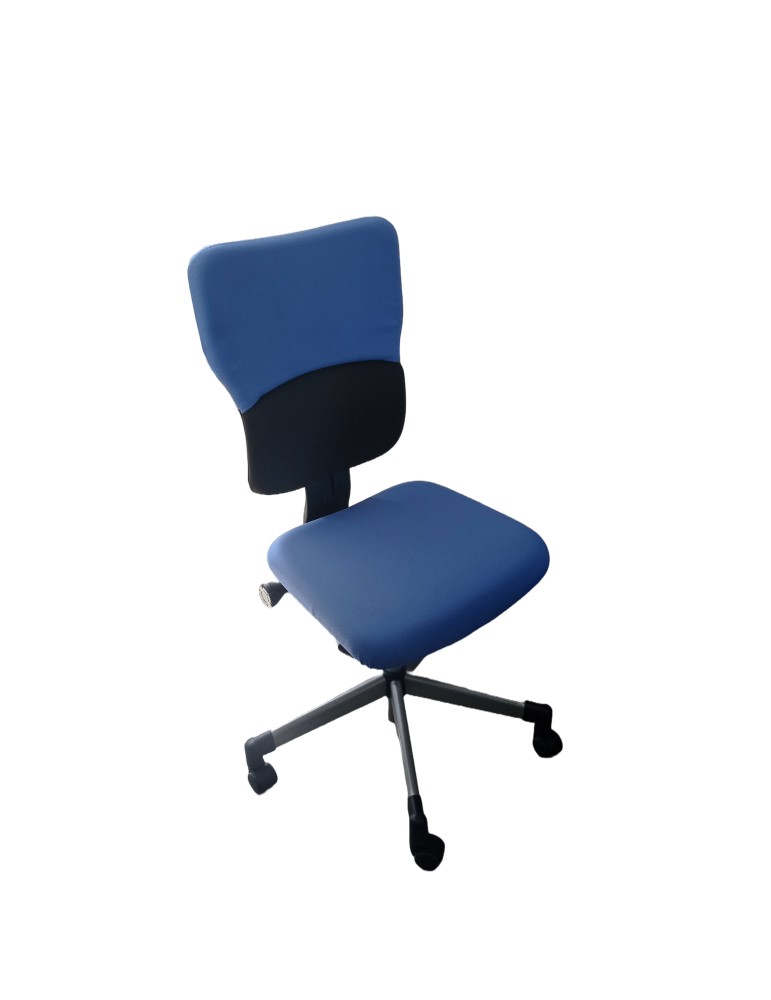 Fauteuil de travail - Steelcase - Lest' B  - Dossier tissus Bleu / Assise tissus Bleu
