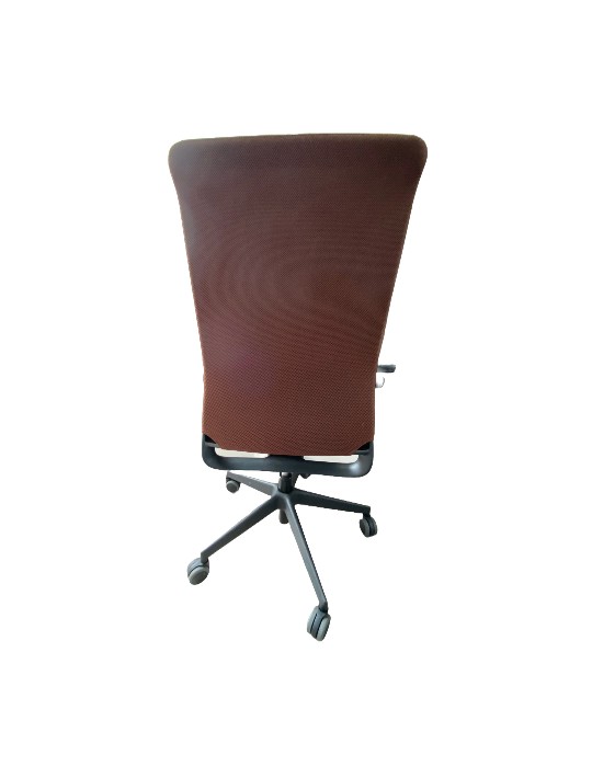 Fauteuil de travail Eurosit Ligne E4 Pro - Dossier résille Marron / Assise tissus Beige