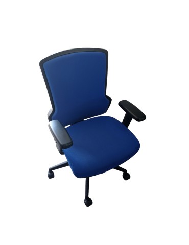 Fauteuil de travail Eurosit UDO - Dossier tissus Bleu / Assise tissus Bleu