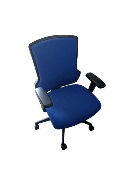 Fauteuil de travail Eurosit UDO - Dossier tissus Bleu / Assise tissus Bleu