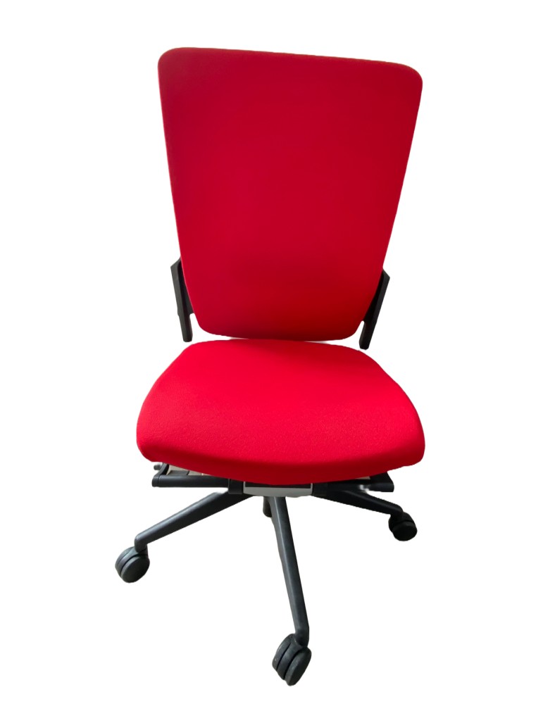 Fauteuil de travail - Dossier tissus Rouge / Assise tissus Rouge