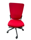 Fauteuil de travail - Dossier tissus Rouge / Assise tissus Rouge