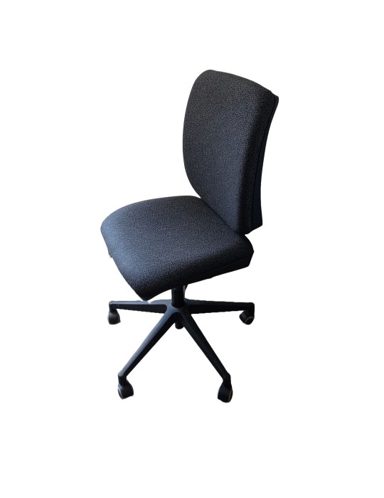 Fauteuil de travail - Dossier Fixe - 2nd choix - Tissus Noir chiné / Assise tissus Noir chiné