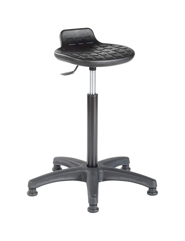 Tabouret assis-debout fixe - avec assise en polyuréthane noir