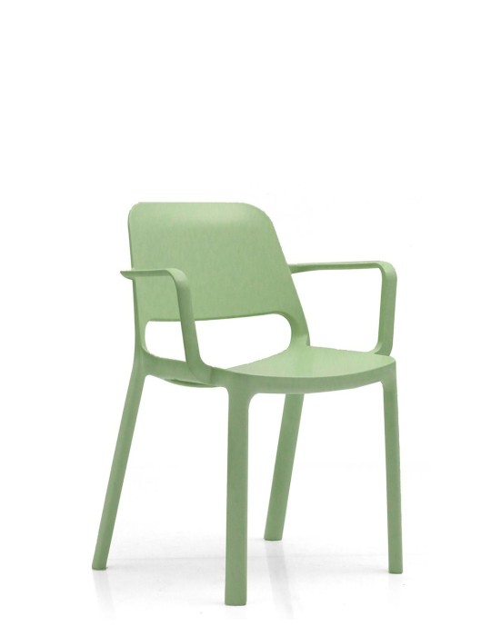 Chaise visiteur Pop's avec accoudoirs 7 coloris au choix - Dossier polypropylène / Assise polypropylène