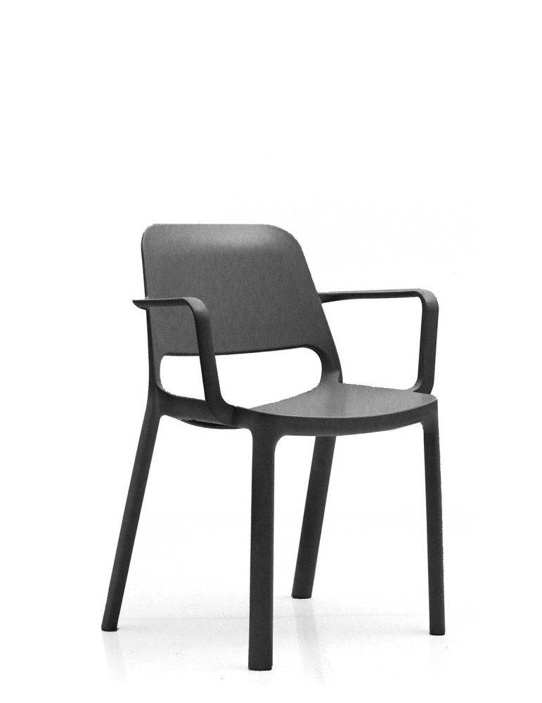 Chaise visiteur Pop's avec accoudoirs 7 coloris au choix - Dossier polypropylène / Assise polypropylène