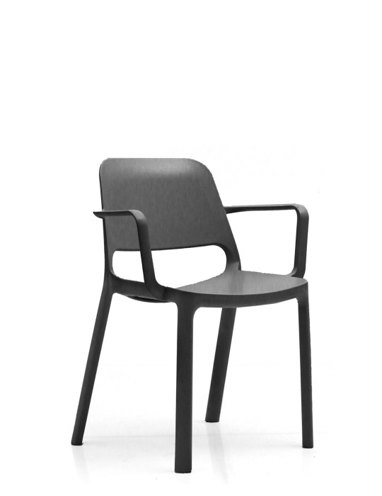 Chaise visiteur Pop's avec accoudoirs 7 coloris au choix - Dossier polypropylène / Assise polypropylène