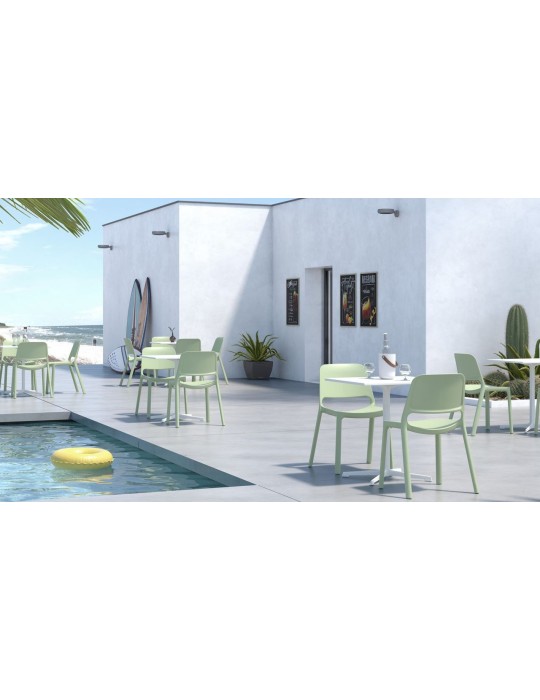 Chaise visiteur Pop's avec accoudoirs 7 coloris au choix - Dossier polypropylène / Assise polypropylène