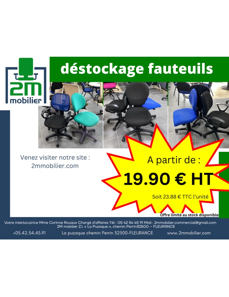Fauteuil de travail Déclassés - Second choix - Divers modèles