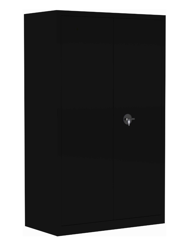Armoire Haute Métallique - Neuve - portes battantes - Noir - L 100 x H 198 x 43 cm