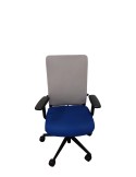 Fauteuil de travail Eurosit Ligne S - Dossier résille Gris clair / Assise tissus Bleu