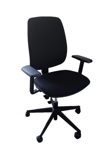 Fauteuil de travail - Neuf - Flash C -  Dossier Tissus Noir / Assise tissus Noir avec accoudoirs 1D