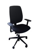 Fauteuil de travail - Neuf - Flash C -  Dossier Tissus Noir / Assise tissus Noir avec accoudoirs 1D